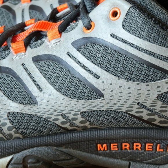 Merrell Moab Edge 2 Vibram Outdoor Hiking Shoes Grey Orange Mens 10.5 (J35427) - Picture 11 of 11